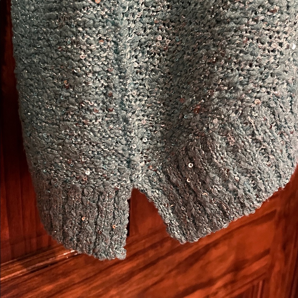 Aqua Hooded Relaxed Fit Sweater - Picture 4 of 8